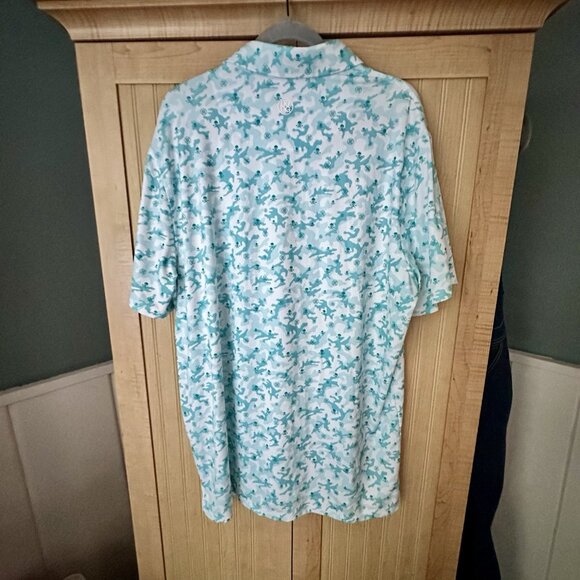 New G/Fore Men's Mapped Icon Camo Tech Jersey Golf Polo - Monsoon Size XL *READ* - Picture 5 of 7